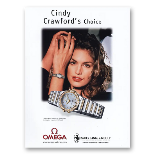 2001 Omega Watch Constellation Watch Cindy Crawford Vintage Magazine Print Ad