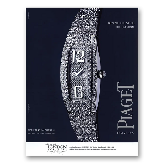 2001 Piaget Watches Beyond the Style the Emotion Vintage Magazine Print Ad