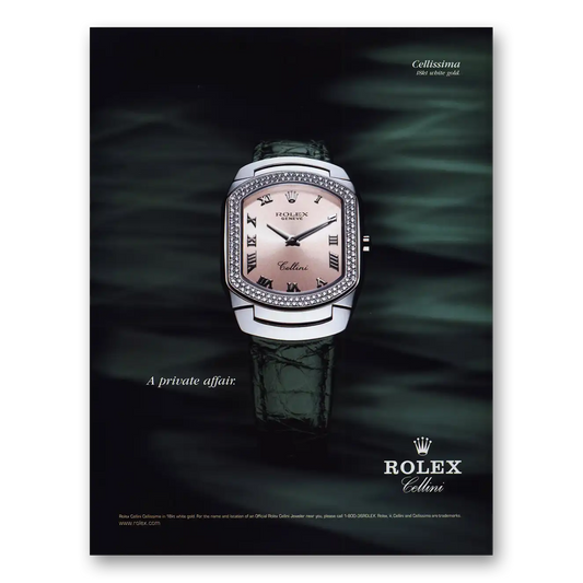 2001 Rolex Private Affair Vintage Magazine Print Ad