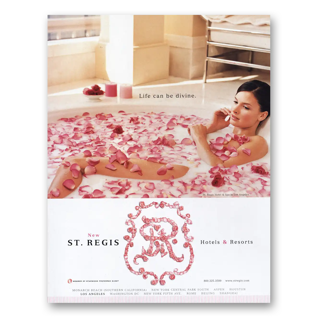 2001 St Regis Hotels Life Can Be Divine Vintage Magazine Print Ad