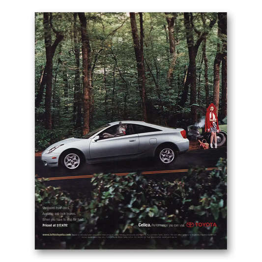 2001 Toyota Celica Ventilated Front Discs Vintage Magazine Print Ad