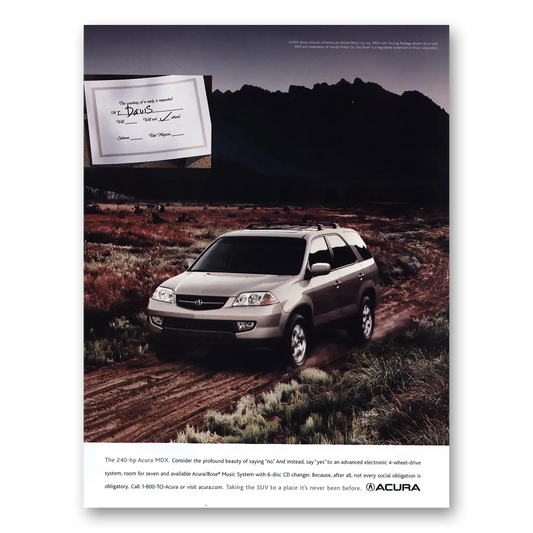 2002 Acura Consider the Profound Beauty Vintage Magazine Print Ad