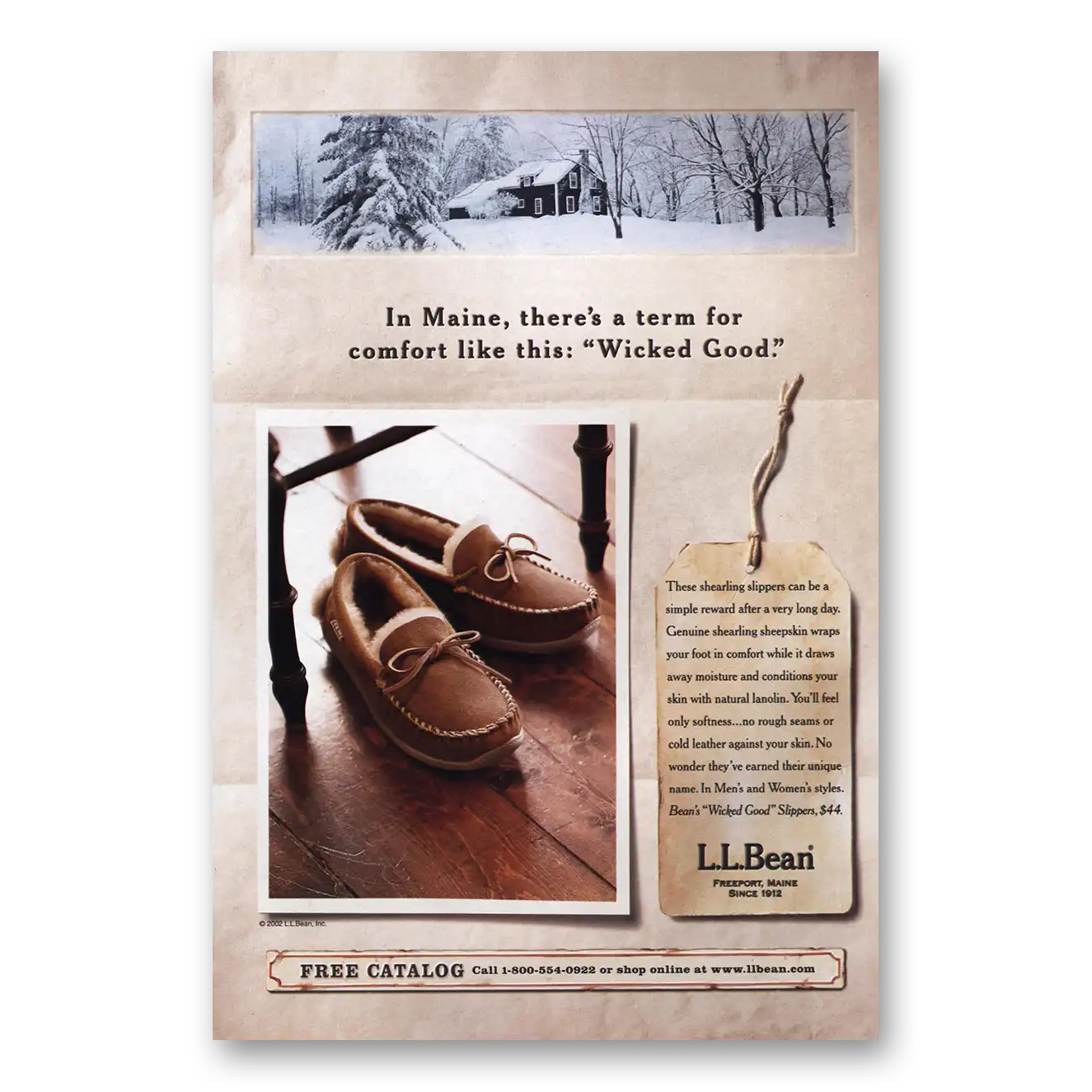 2002 L L Bean Maine Wicket Good Vintage Magazine Print Ad