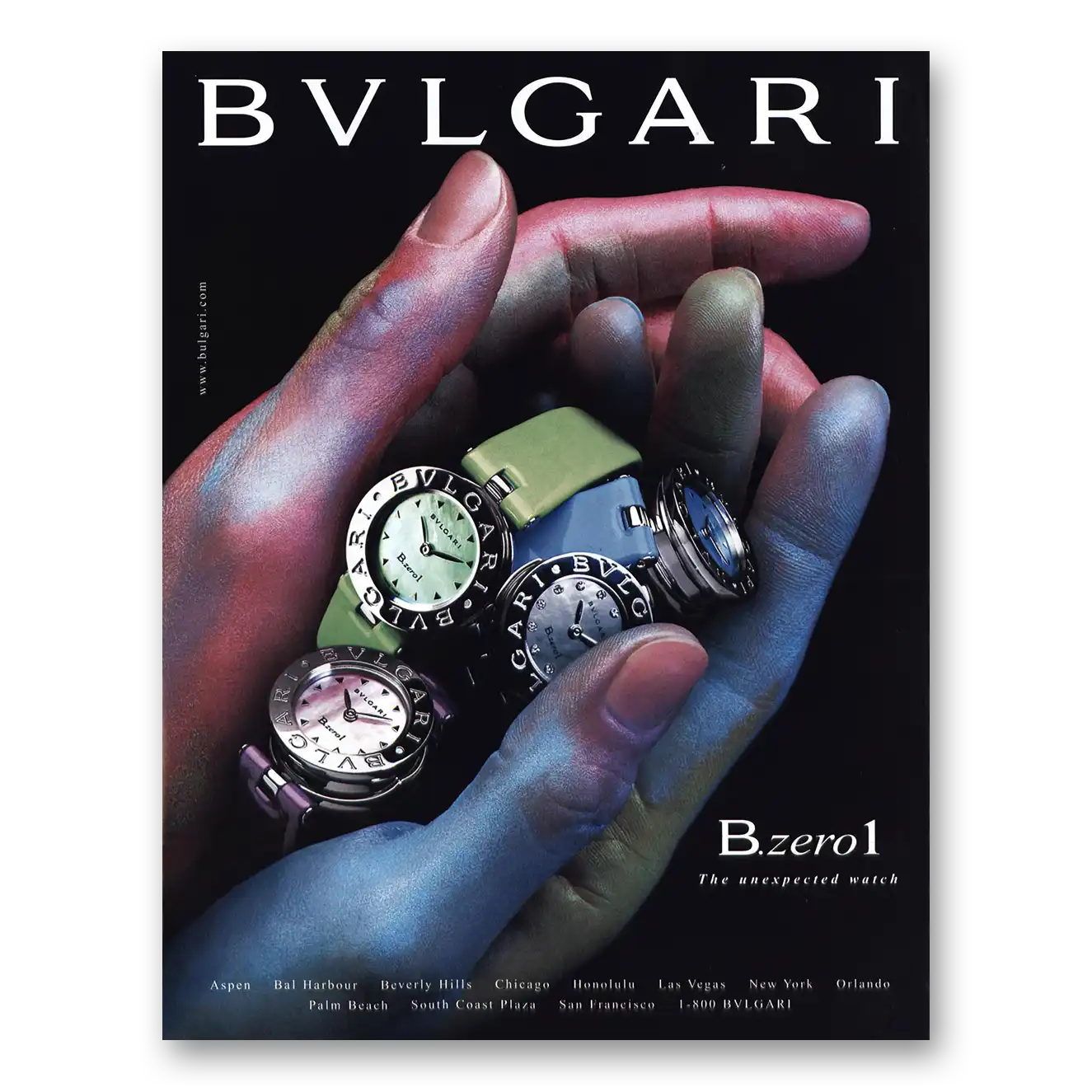 2002 Bvlgari B zero1 Unexpected Watch Vintage Magazine Print Ad