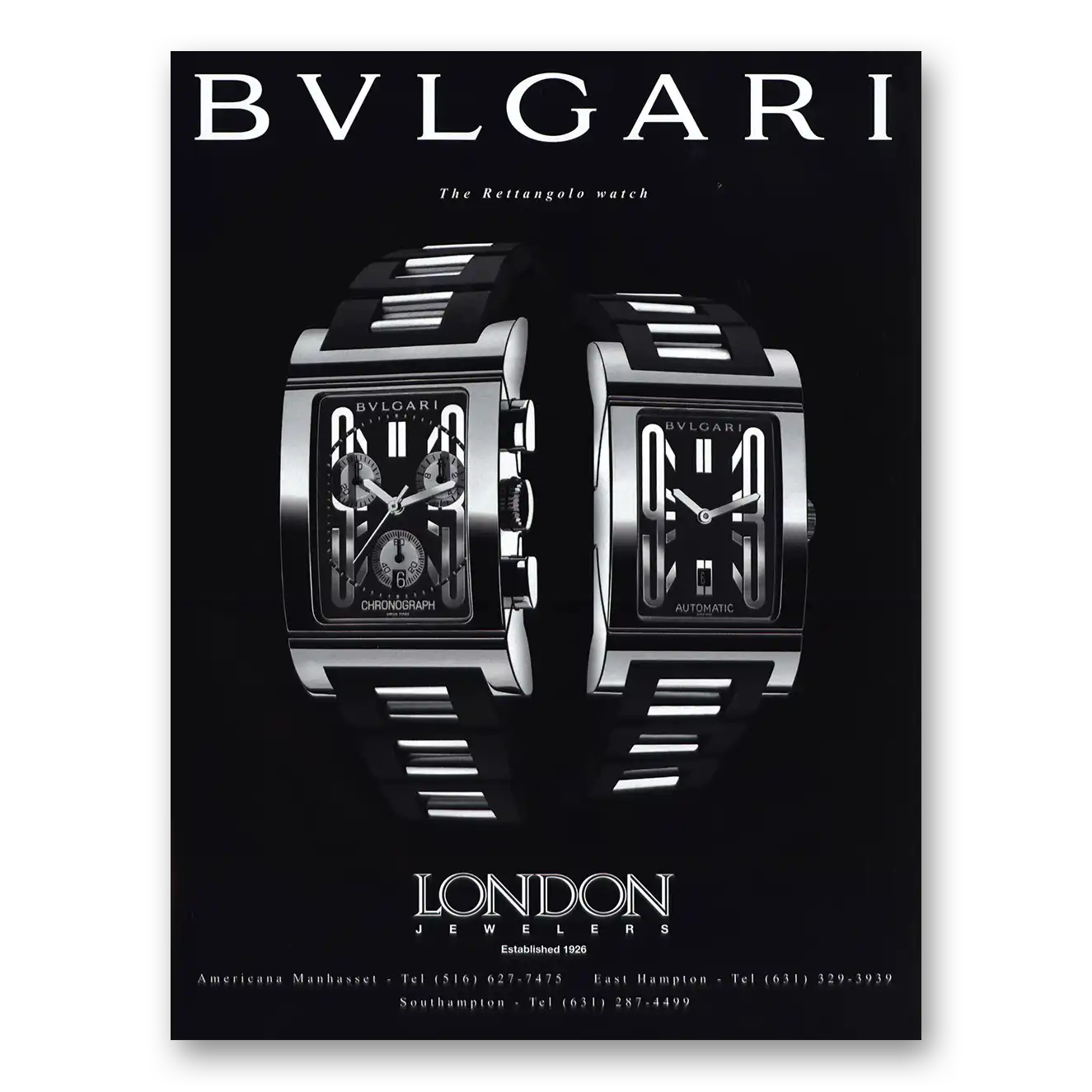 2002 Bvlgari London Jewelers Vintage Magazine Print Ad