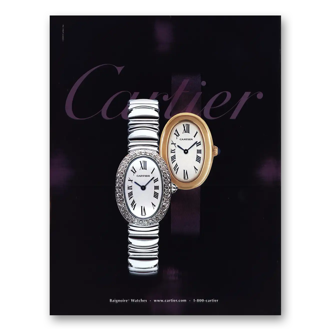 2002 Cartier Watches Baignoire Watches Vintage Magazine Print Ad