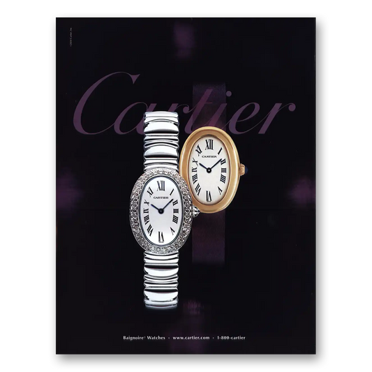 2002 Cartier Watches Baignoire Watches Vintage Magazine Print Ad