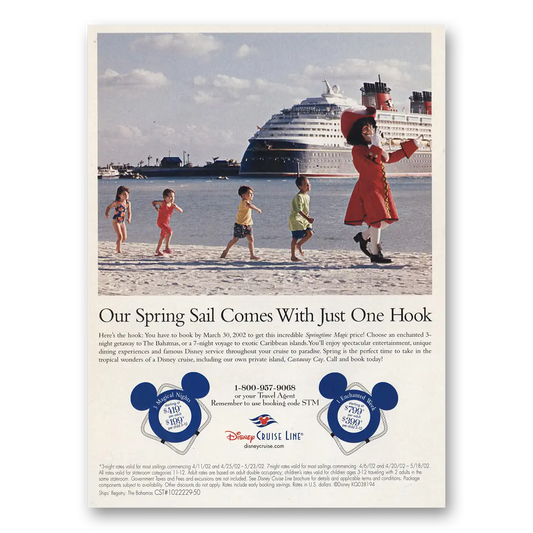 2002 Disney Cruise Line Just One Hook Vintage Magazine Print Ad