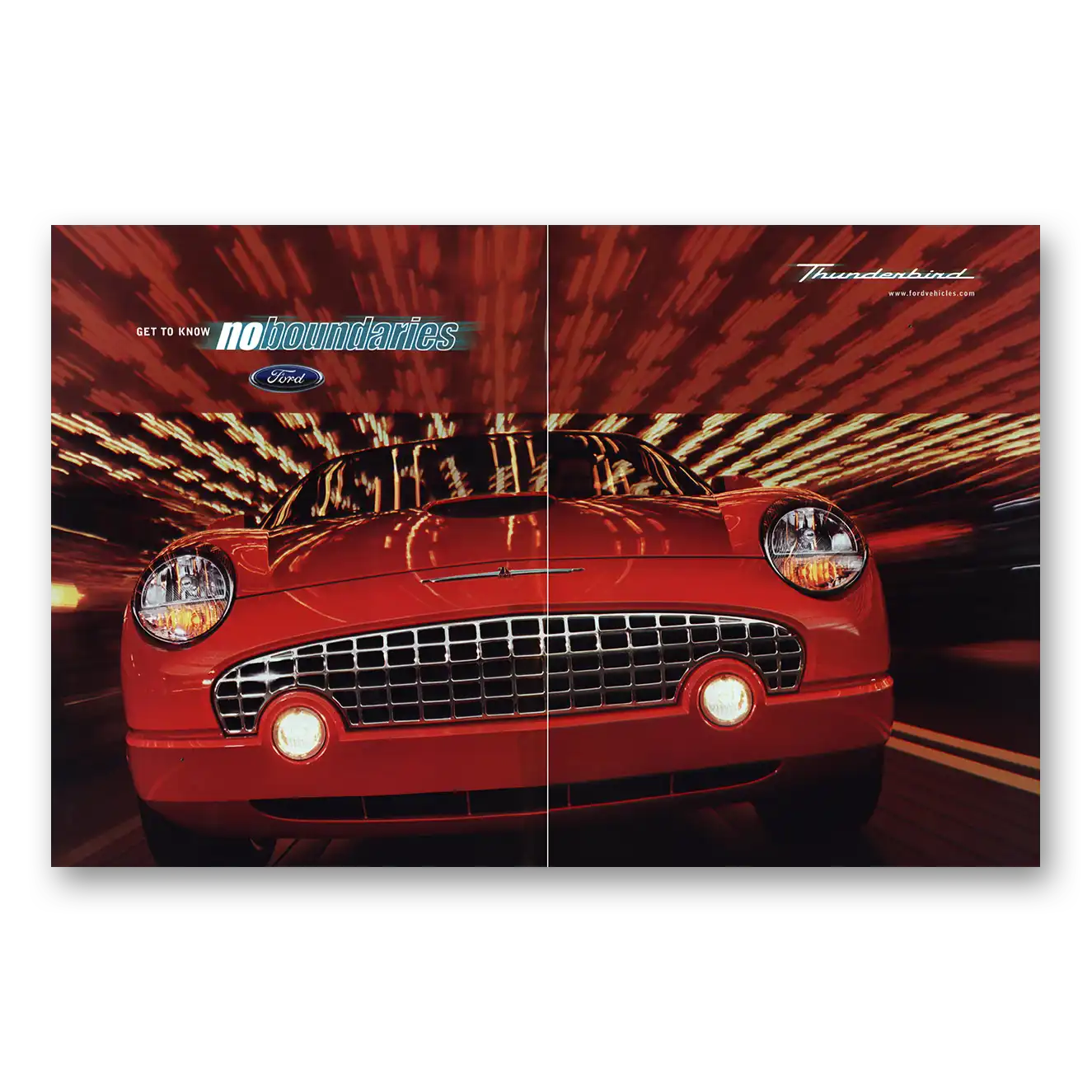 2003 Ford Thunderbird No Boundaries Vintage Magazine Print Ad