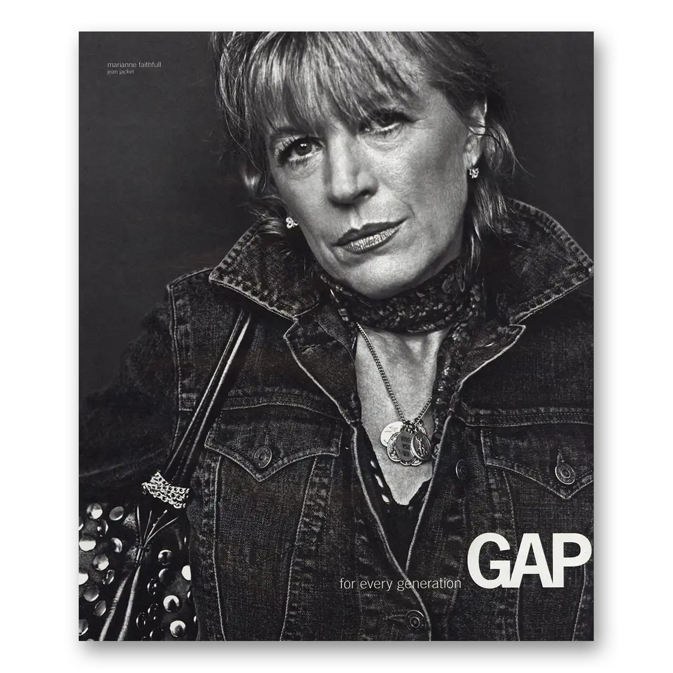 2002 Gap Marianne Faithful Vintage Magazine Print Ad