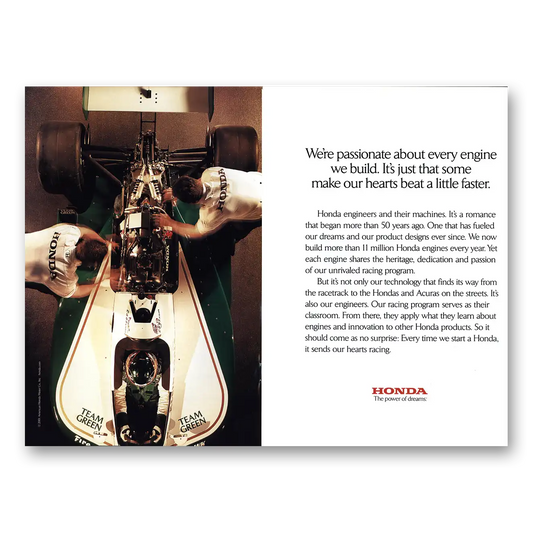 2002 Honda Passionate About Every Engine Vintage Magazine Print Ad