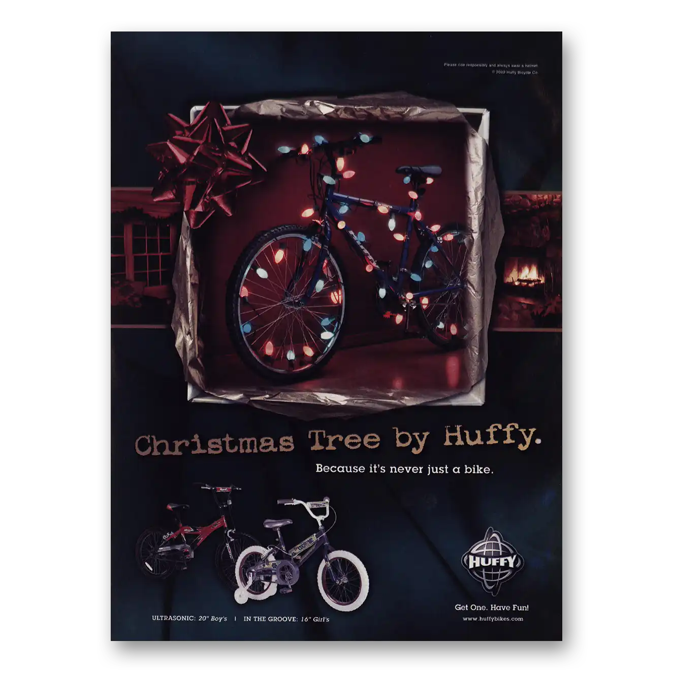 2002 Huffy Bikes Christmas Tree by Huffy Vintage Magazine Print Ad