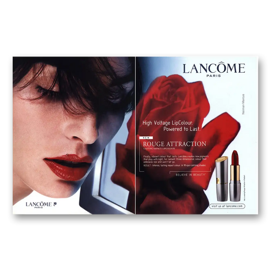 2002 Lancome Cosmetics Rouge Attraction Vintage Magazine Print Ad