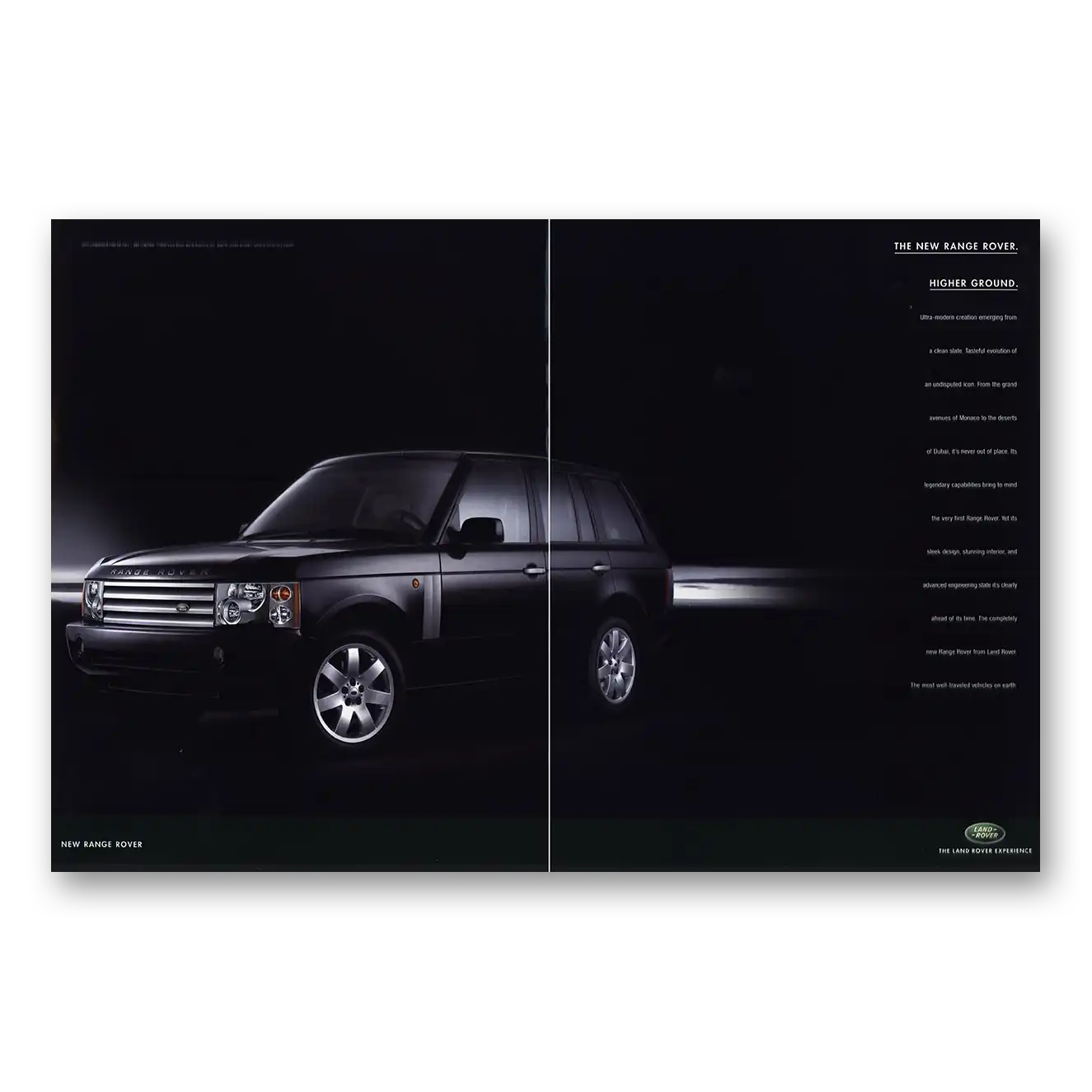 2002 Range Rover Higher Ground Vintage Magazine Print Ad