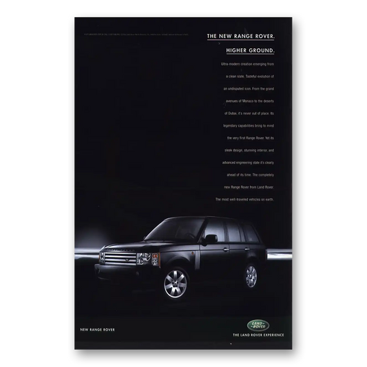 2002 Range Rover Higher Ground Ultra Modern Vintage Magazine Print Ad