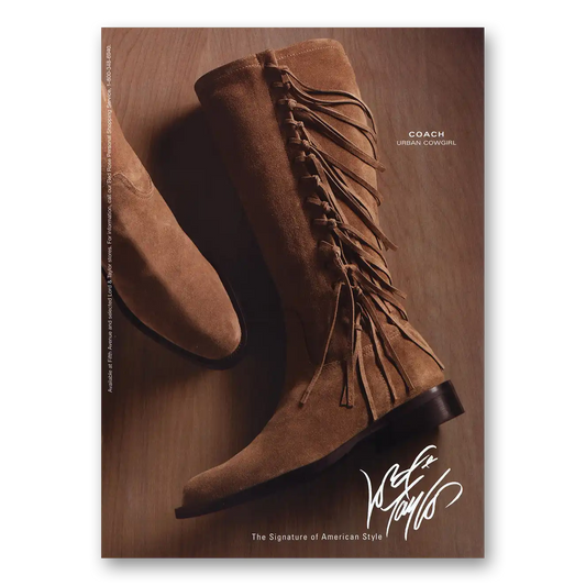 2002 Lord & Taylor Coach Urban Cowgirl Boots Vintage Magazine Print Ad