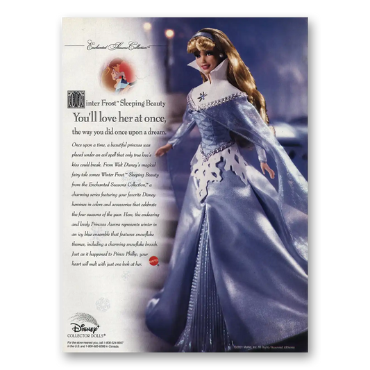 2002 Mattel Winter Frost Sleeping Beauty Vintage Magazine Print Ad