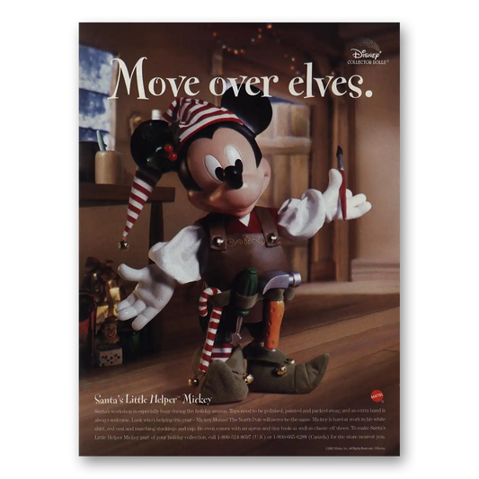 2002 Mattel Santas Little Helper Mickey Vintage Magazine Print Ad