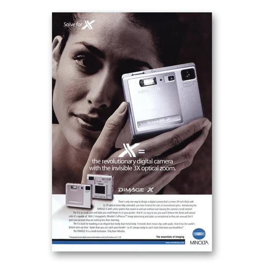 2002 Minolta Dimage X Digital Camera Vintage Magazine Print Ad