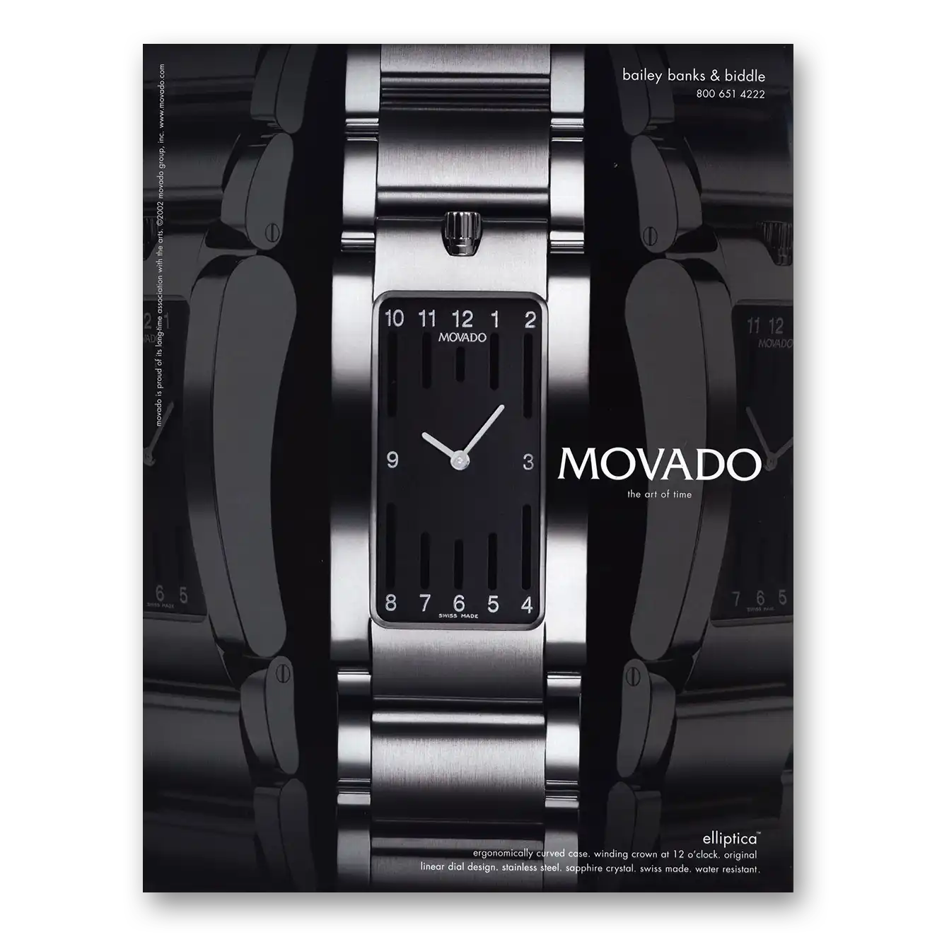 2002 Movado Bailey Banks Biddle Vintage Magazine Print Ad