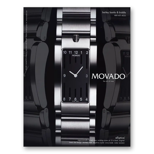 2002 Movado Bailey Banks Biddle Vintage Magazine Print Ad