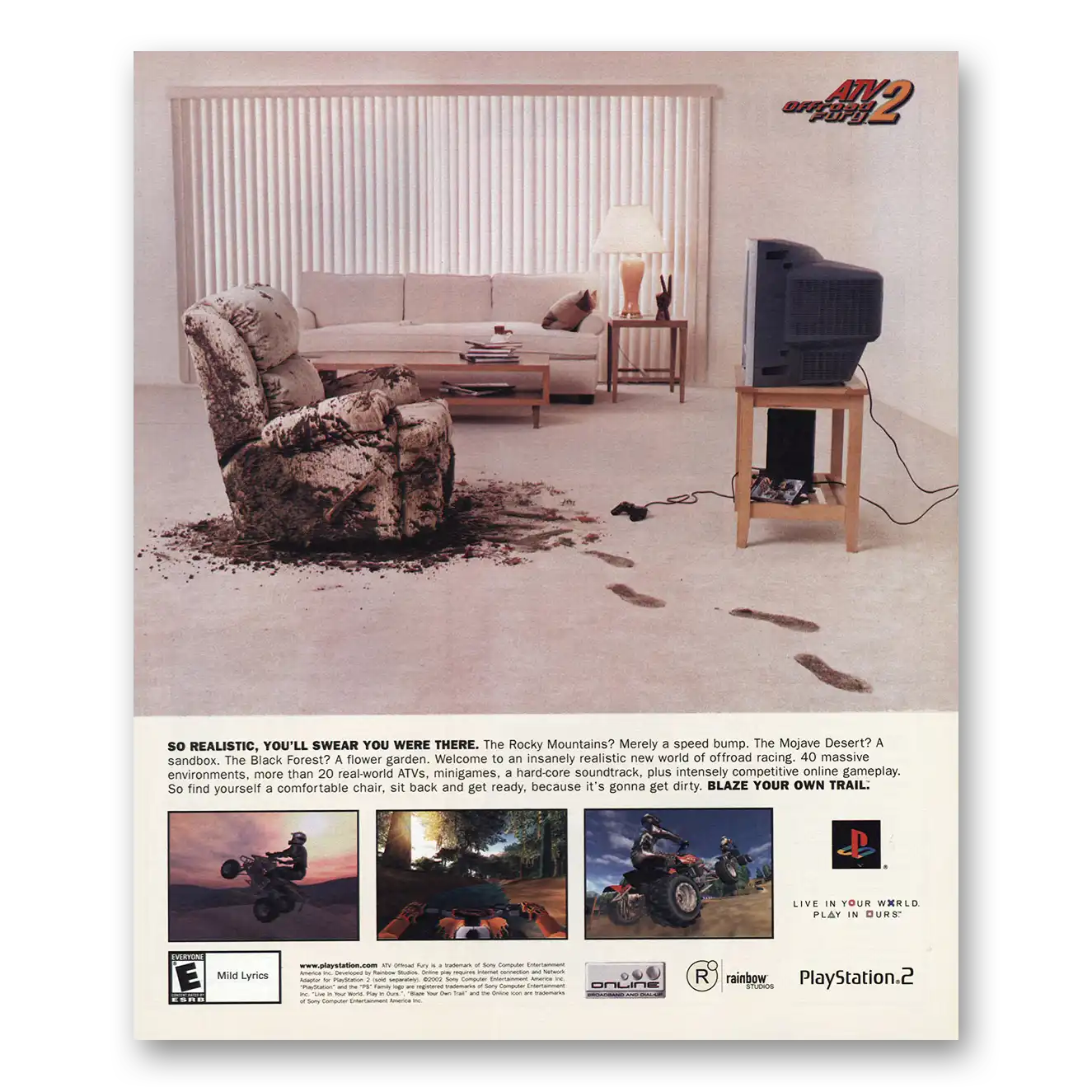 2002 Playstation So Realistic Swear You Were There Vintage Magazine Print Ad