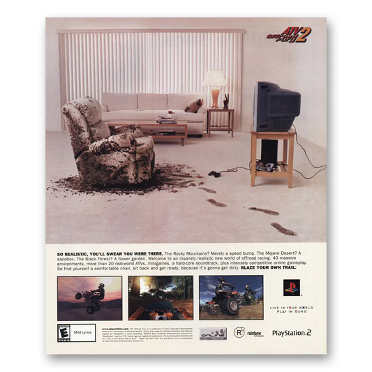 2002 Playstation So Realistic Swear You Were There Vintage Magazine Print Ad