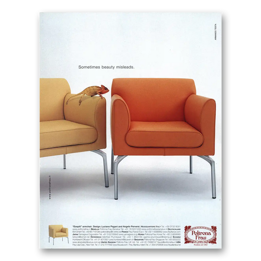 2002 Poltrona Frau Chairs Sometimes Beauty Misleads Vintage Magazine Print Ad