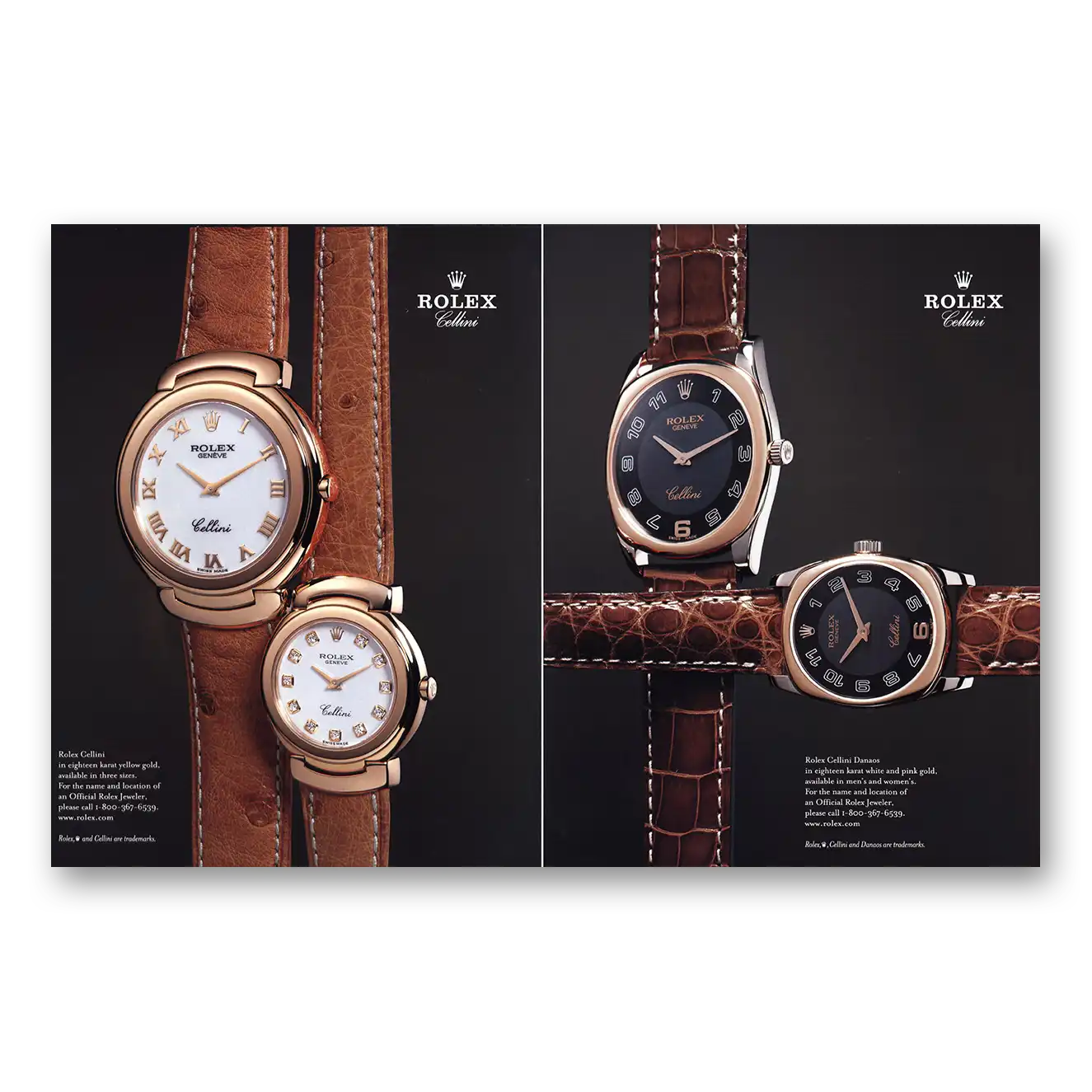 2002 Rolex Rolex Cellini Danaos Vintage Magazine Print Ad