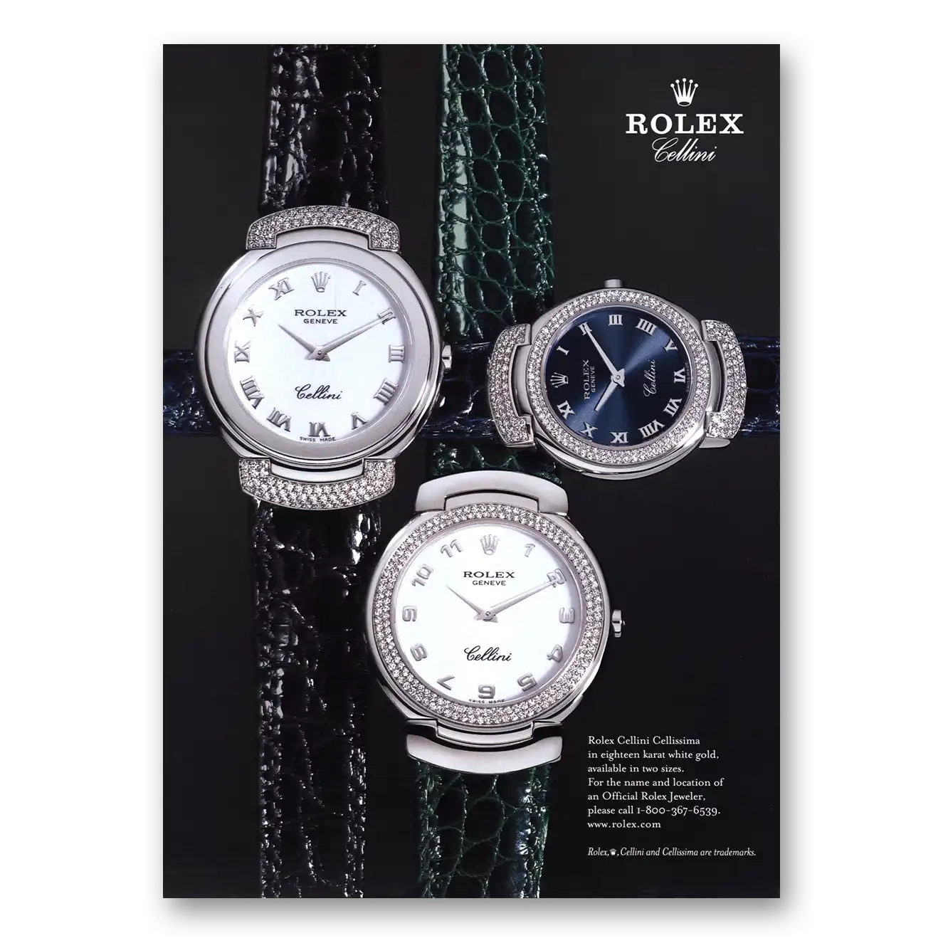 2002 Rolex Watches Cellini Cellissima Vintage Magazine Print Ad