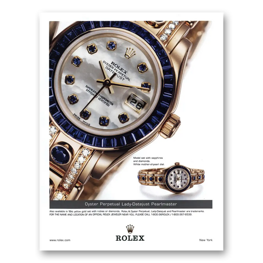 2002 Rolex Sapphires and Diamonds Vintage Magazine Print Ad