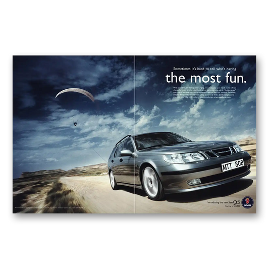 2002 Saab The Most Fun Vintage Magazine Print Ad