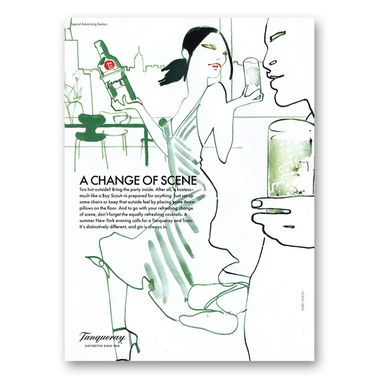 2002 Tanqueray Gin Change of Scene Vintage Magazine Print Ad