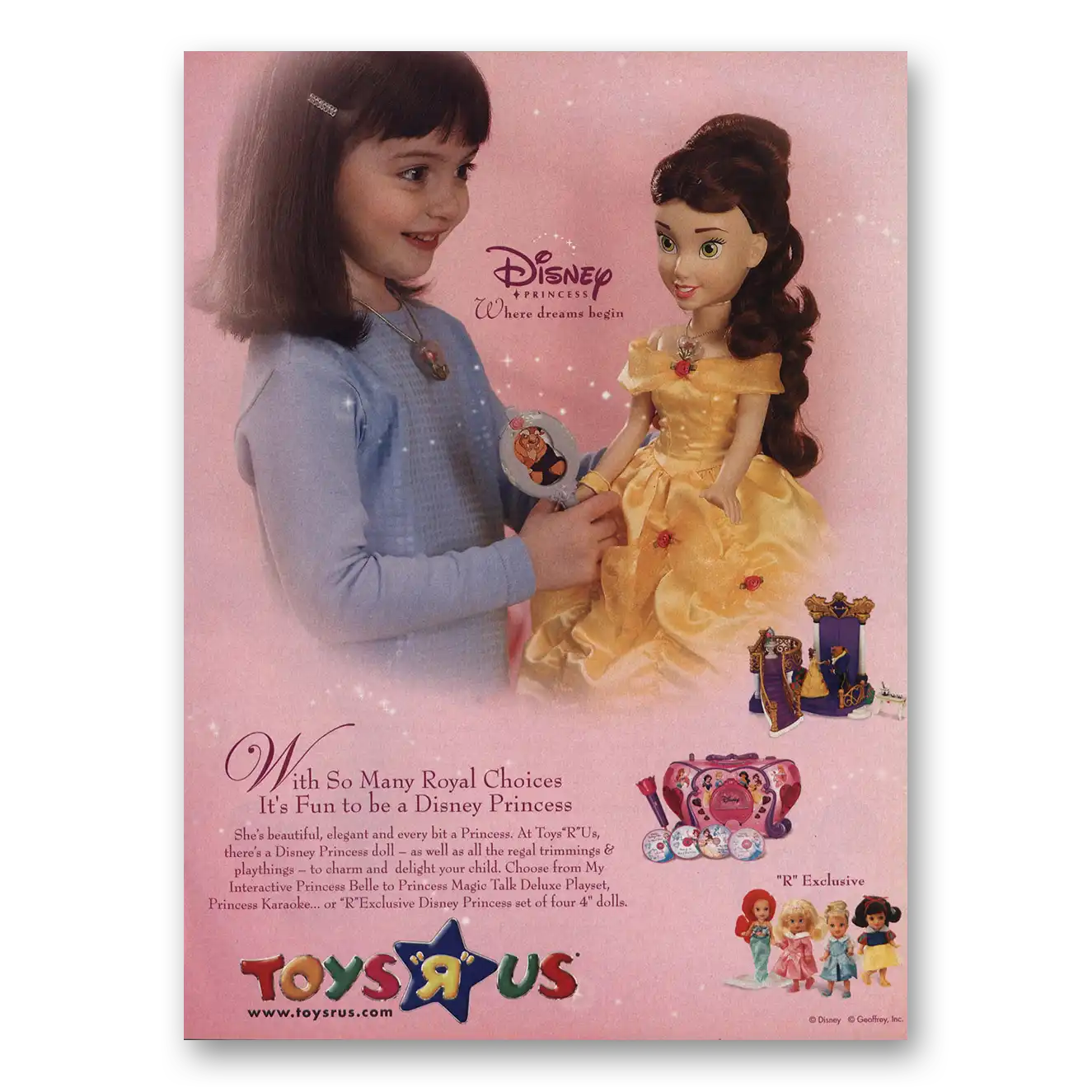 2002 Toys R Us Disney Princess Vintage Magazine Print Ad