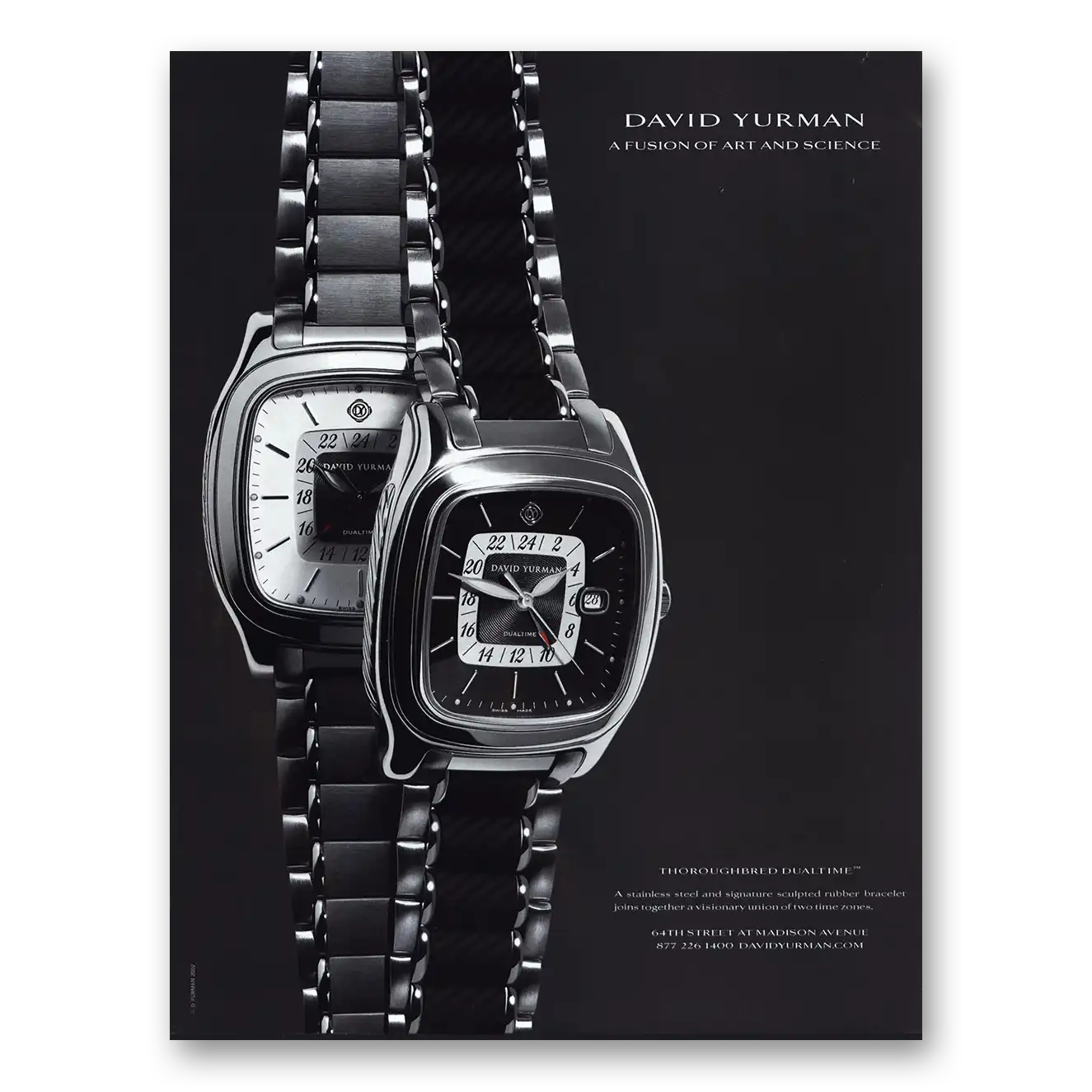 2002 David Yurman Watch Fusion Art and Science Vintage Magazine Print Ad