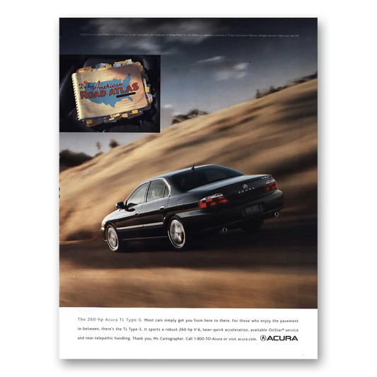 2003 Acura Road Atlas Vintage Magazine Print Ad