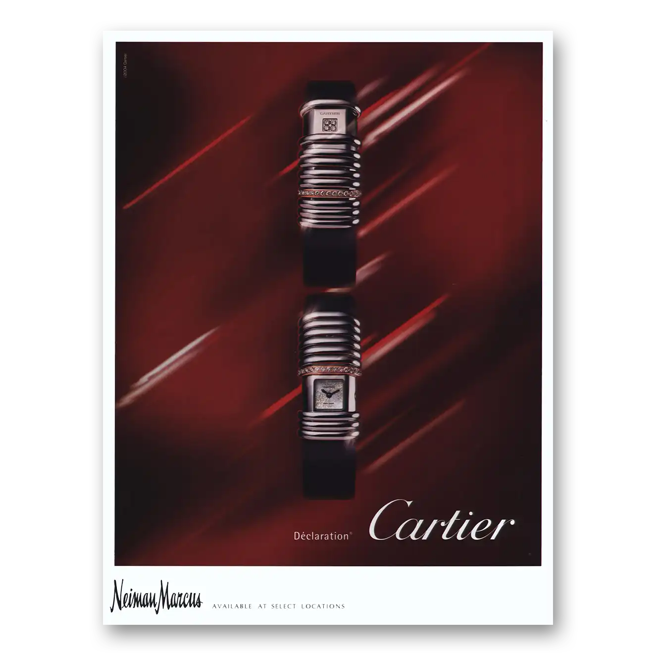 2003 Cartier Watches Declaration Vintage Magazine Print Ad