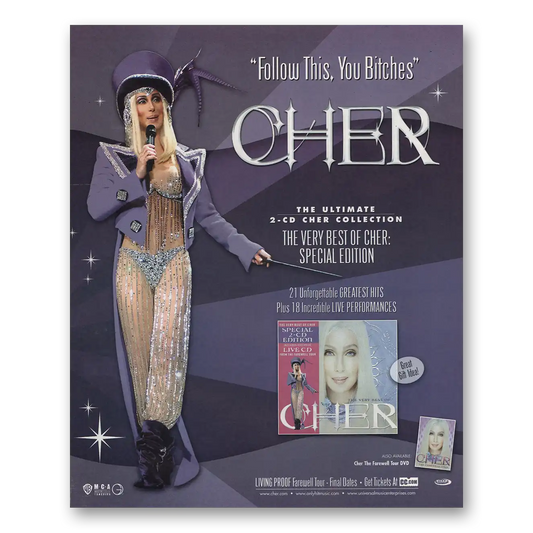 2003 Cher Promo Follow This Very Best of Cher Vintage Magazine Print Ad