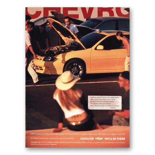 2002 Chevrolet Cavalier Aint No Party Like a West Coast Party Vintage Magazine Print Ad