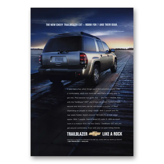 2003 Chevrolet Trailblazer EXT Room for 7 and Their Gear Vintage Magazine Print Ad