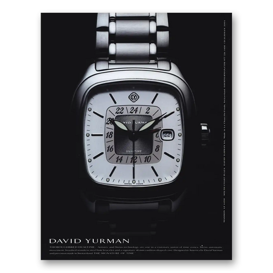 2003 David Yurman Watch Thoroughbred Dual Time Vintage Magazine Print Ad