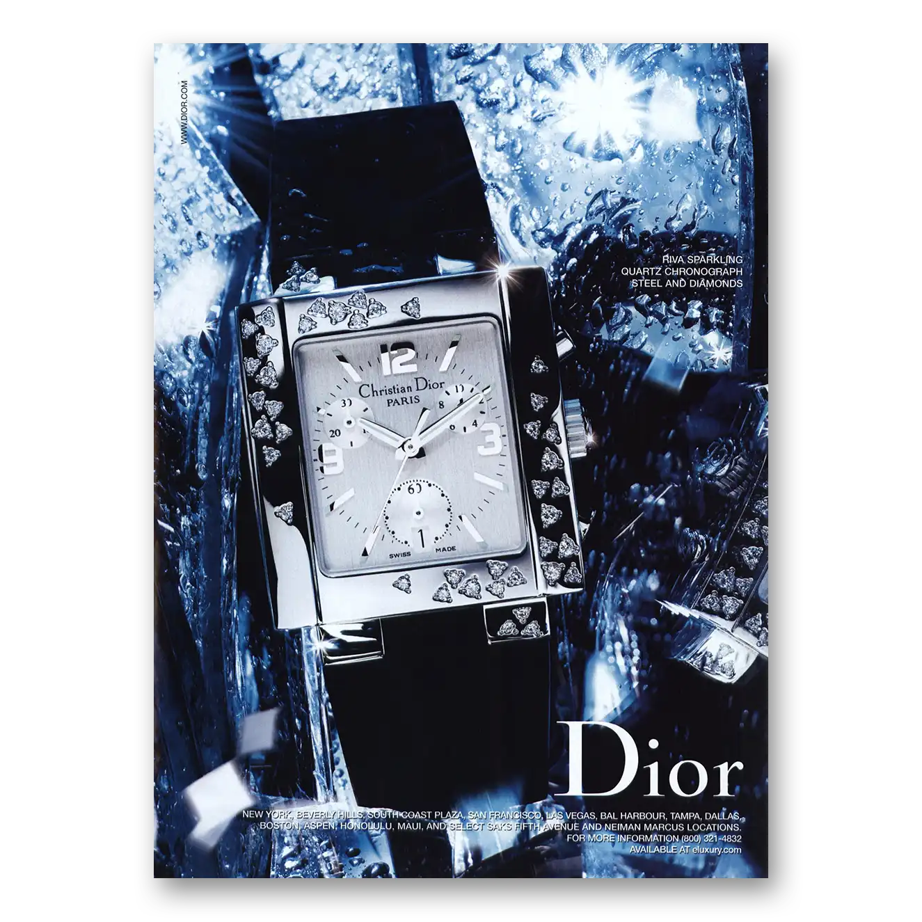 2002 Christian Dior Jewelry Riva Sparkling Quartz Vintage Magazine Print Ad