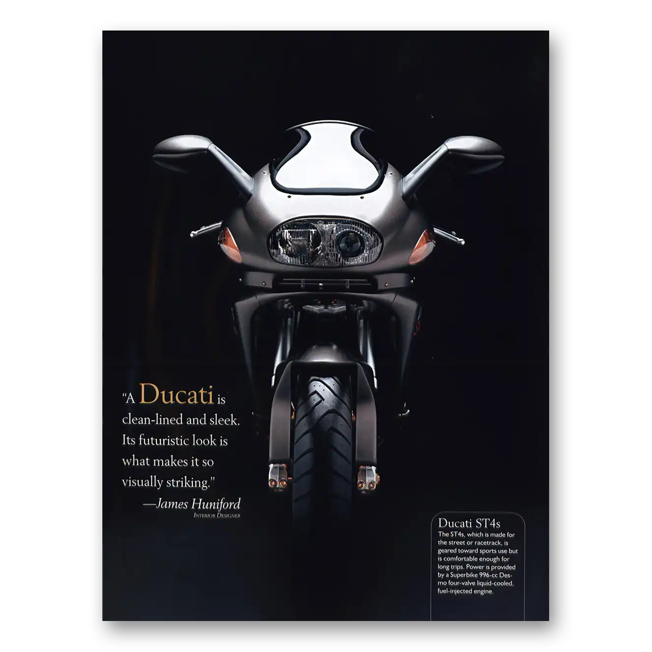 2003 Ducati Motorcycles Clean Lined and Sleek Vintage Magazine Print Ad