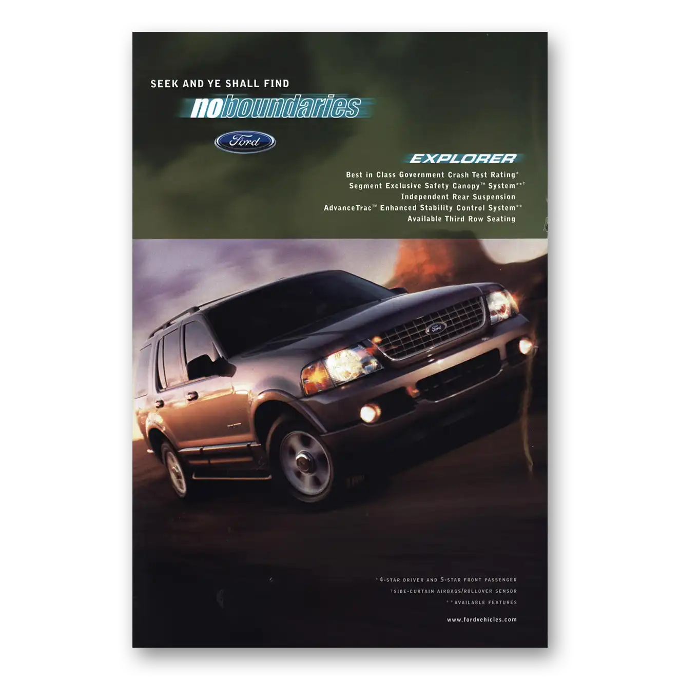 2003 Ford Explorer Seek and Ye Shall Find Vintage Magazine Print Ad