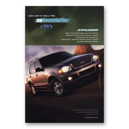 2003 Ford Explorer Seek and Ye Shall Find Vintage Magazine Print Ad