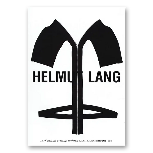 2003 Helmut Lang Surf Wetsuit V Strap Skeleton Vintage Magazine Print Ad