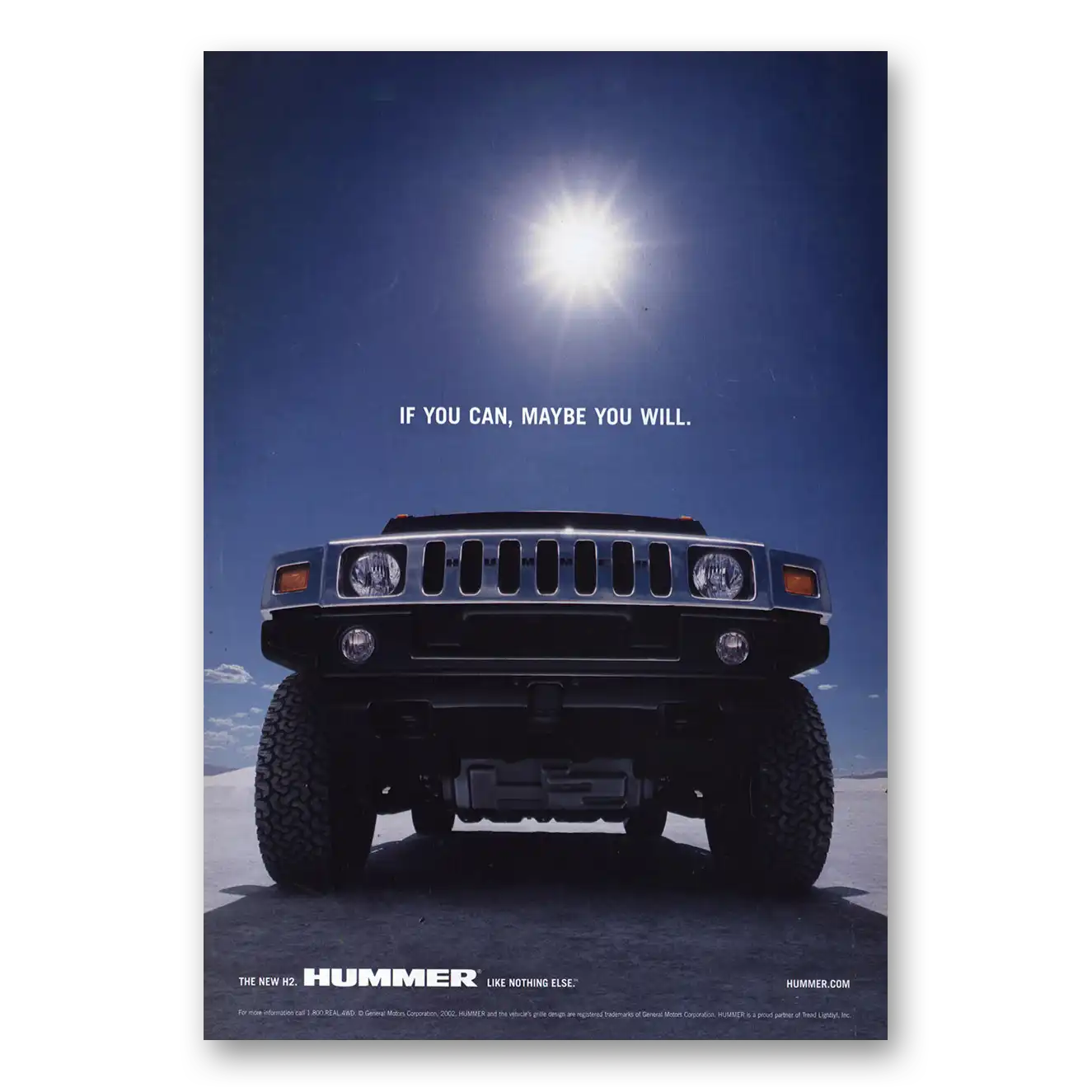 2003 Hummer If You Can Maybe You Will Vintage Magazine Print Ad