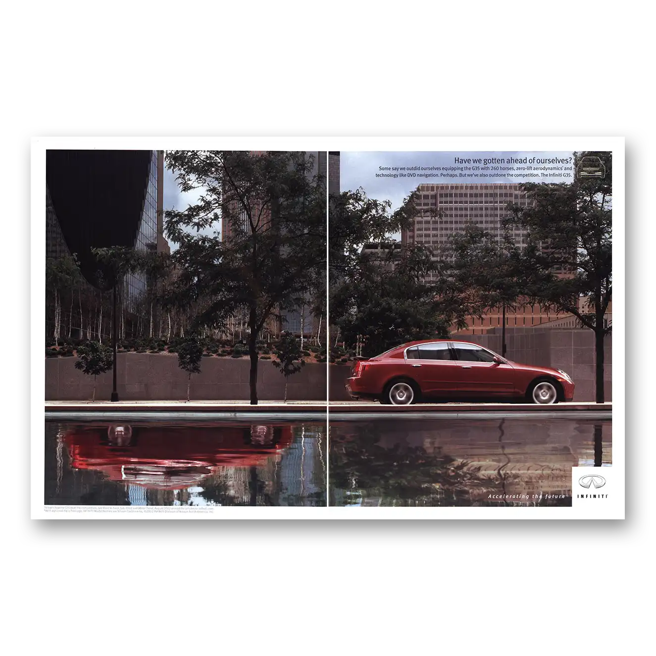 2003 Infiniti Gotten Ahead of Ourselves Vintage Magazine Print Ad