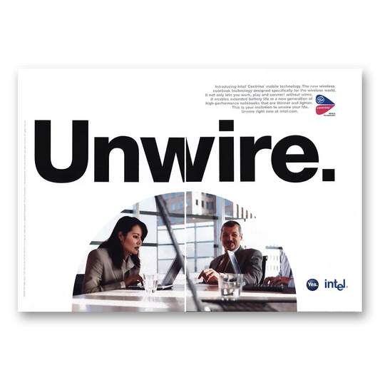 2003 Intel Unwire Vintage Magazine Print Ad