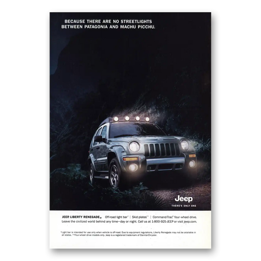 2003 Jeep Liberty No Streetlights Machu Picchu Vintage Magazine Print Ad